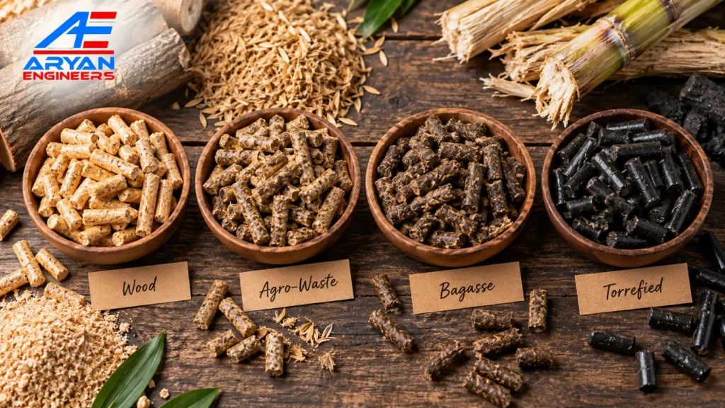 Biomass pellet manufacturer using a ring die pellet mill to produce fuel pellets from agro-waste.